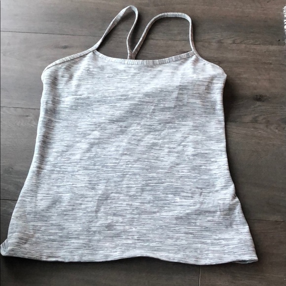 lululemon athletica Tops - Lulu lemon power y tank grey striped size 6 lululemon athletica Tops - Lulu lemon power y tank grey striped size 6